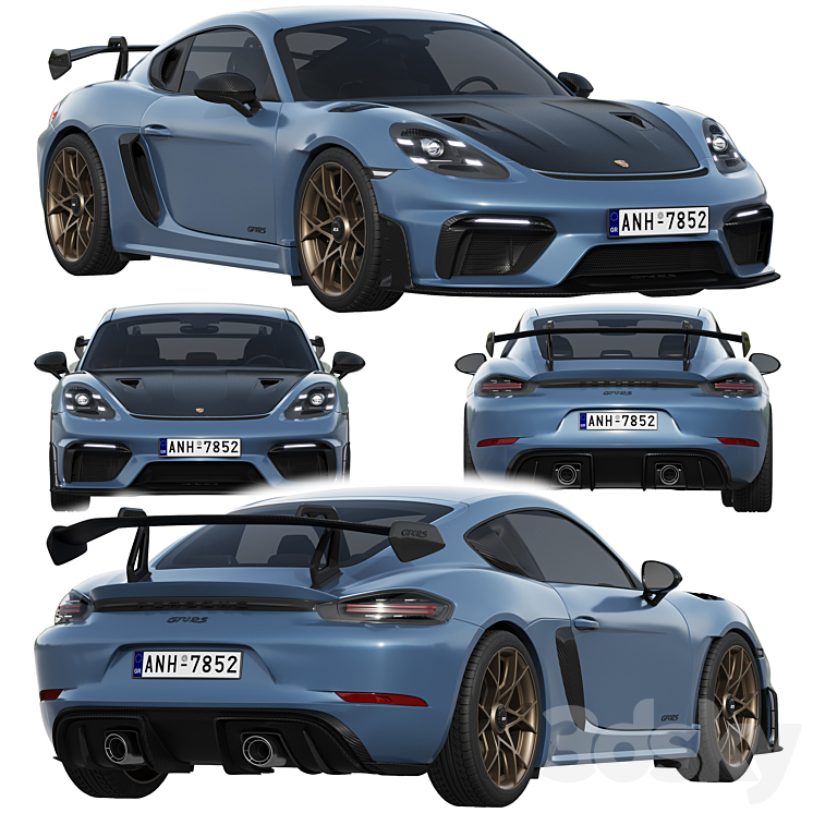 Porsche 718 Cayman GT4 RS 2022 3DS Max Model - thumbnail 1