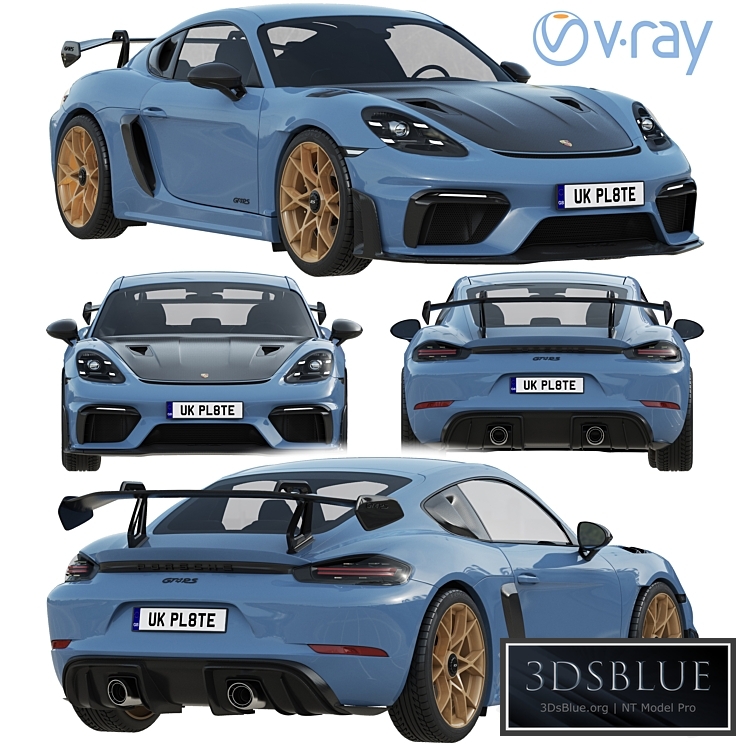 Porsche 718 Cayman GT4 RS 2022 3DS Max - thumbnail 3