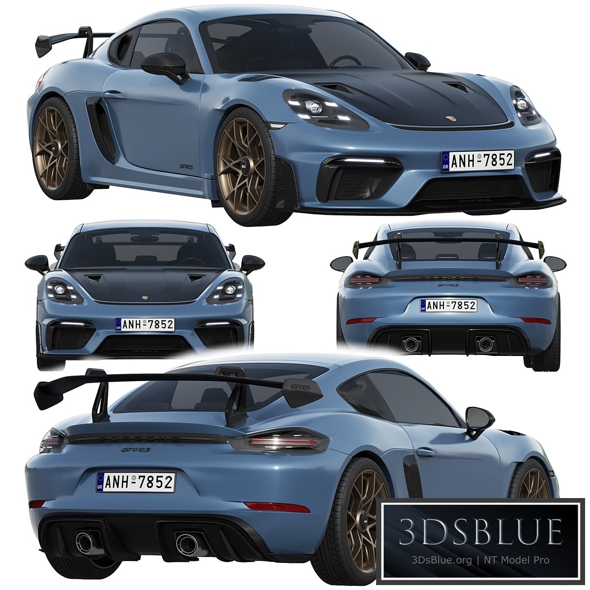 Porsche 718 Cayman GT4 RS 2022 3DS Max - thumbnail 3