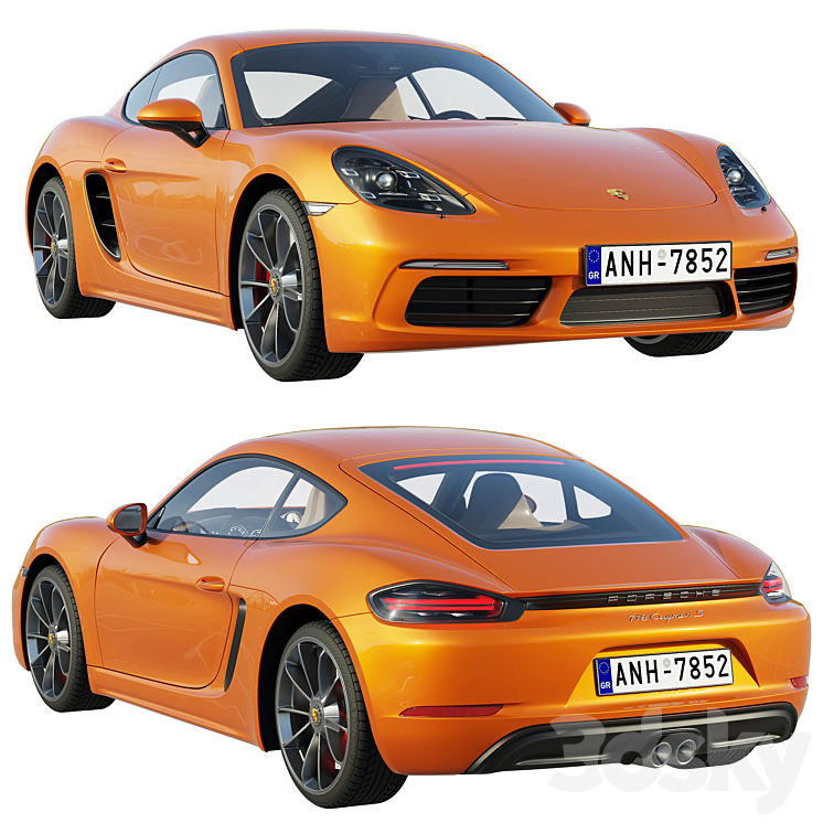 Porsche 718 Cayman S 3DS Max - thumbnail 1