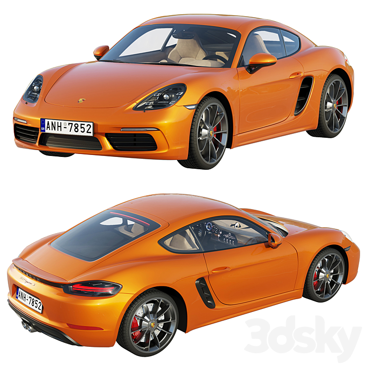 Porsche 718 Cayman S 3DS Max - thumbnail 2