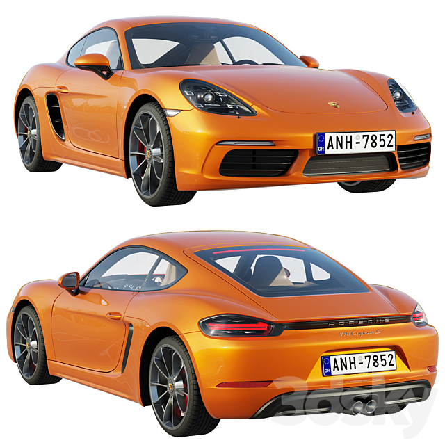 Porsche 718 Cayman S 3DSMax File - thumbnail 1