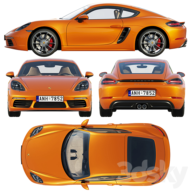 Porsche 718 Cayman S 3DSMax File - thumbnail 3