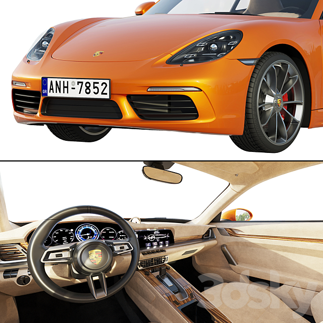 Porsche 718 Cayman S 3DSMax File - thumbnail 4