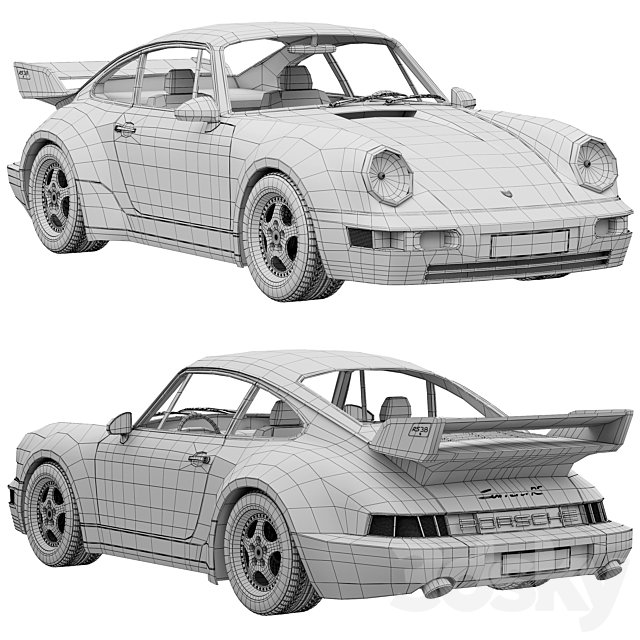 Porsche 911 3.8 Carrera RS (964) 3DS Max Model - thumbnail 5