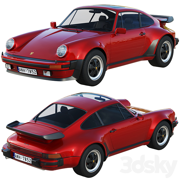 Porsche 911 930 Turbo 1975 – 1989 3DS Max - thumbnail 2