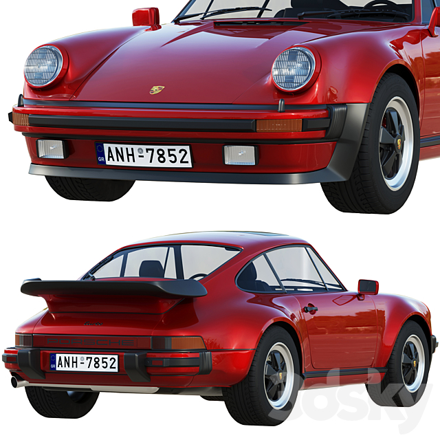 Porsche 911 930 Turbo 1975 – 1989 3DS Max Model - thumbnail 4