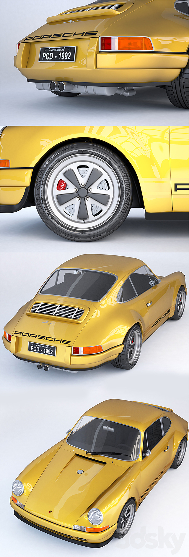 Porsche 911 by Singer 3ds Max - thumbnail 3