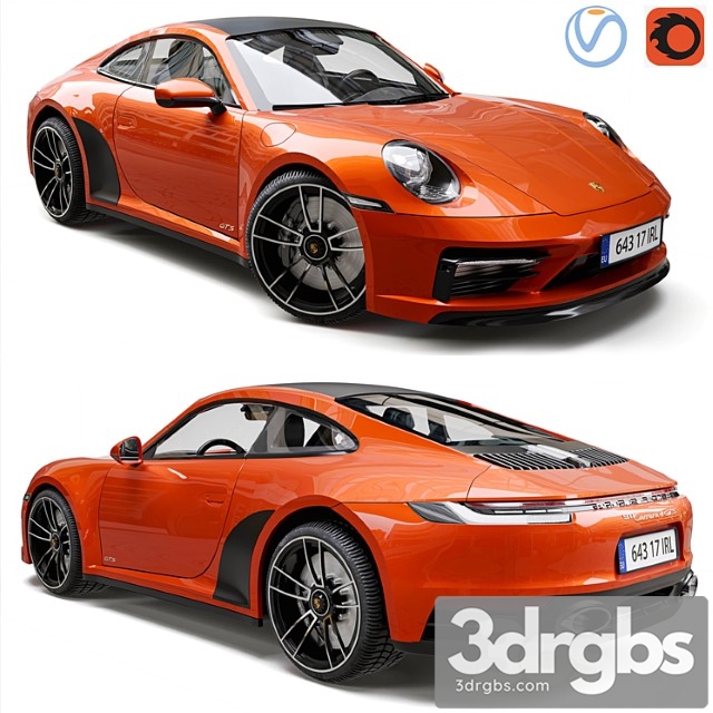 Porsche 911 Carrera 4 Gts 2022 3dsmax Download - thumbnail 1