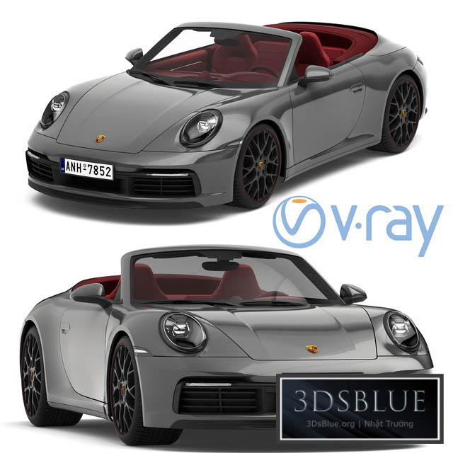 Porsche 911 Carrera Cabriolet 2019 3DS Max - thumbnail 3