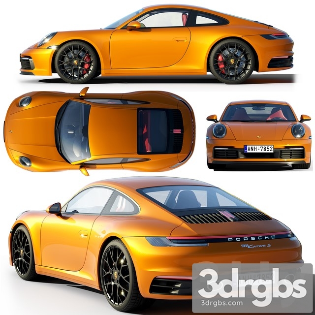 Porsche 911 Carrera S 2019 3dsmax Download - thumbnail 1