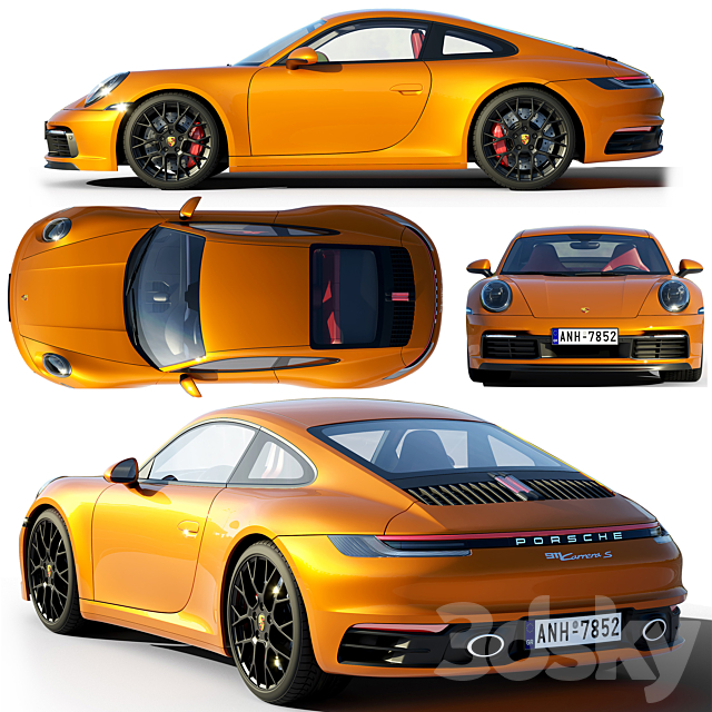 Porsche 911 carrera S 2019 3DSMax File - thumbnail 2