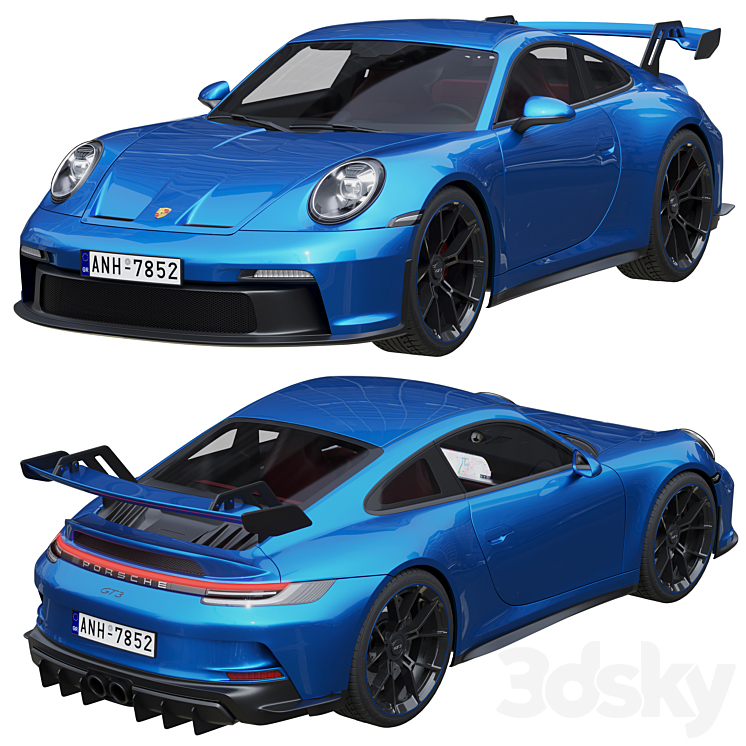 Porsche 911 GT3 2021 3DS Max - thumbnail 2