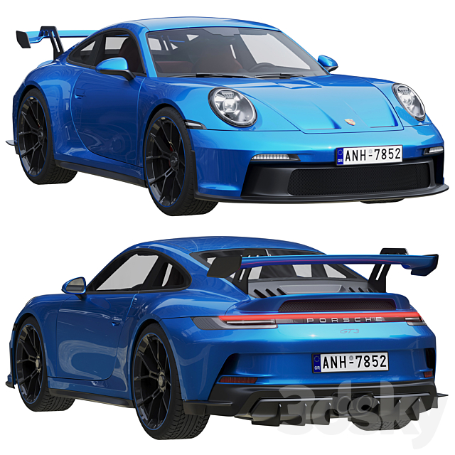 Porsche 911 GT3 2021 3DSMax File - thumbnail 1