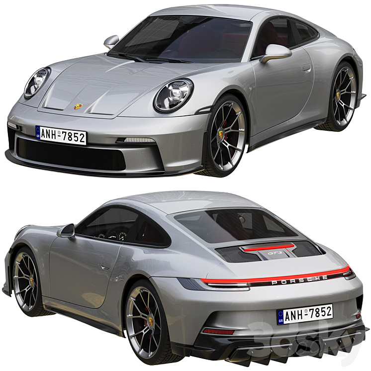 Porsche 911 GT3 Touring 2022 3DS Max - thumbnail 2