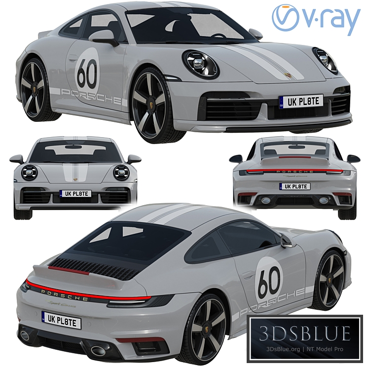 Porsche 911 Sport Classic 2023 3DS Max - thumbnail 3