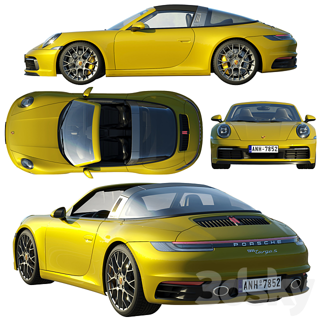 Porsche 911 Targa 2019 3DSMax File - thumbnail 2