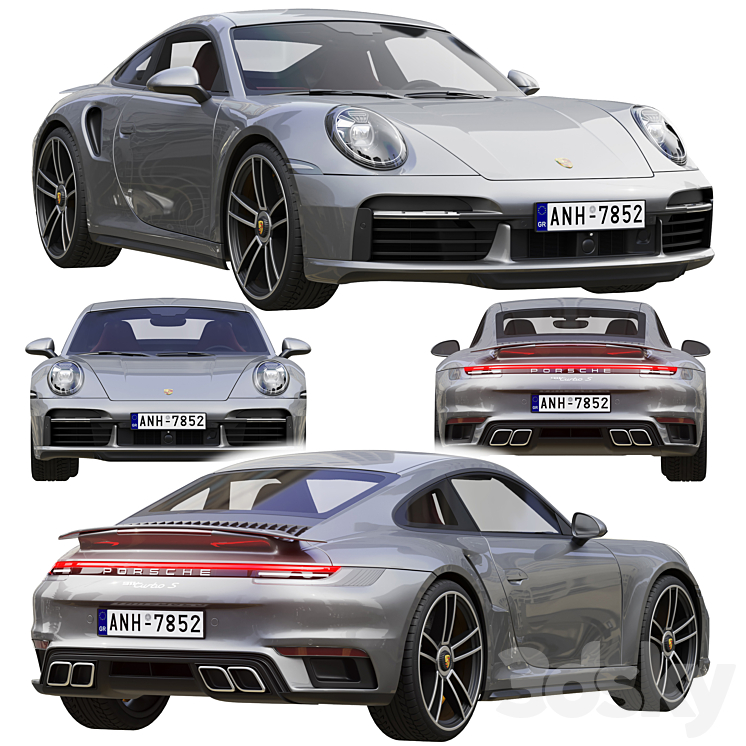 Porsche 911 Turbo S 2021 3DS Max Model - thumbnail 1