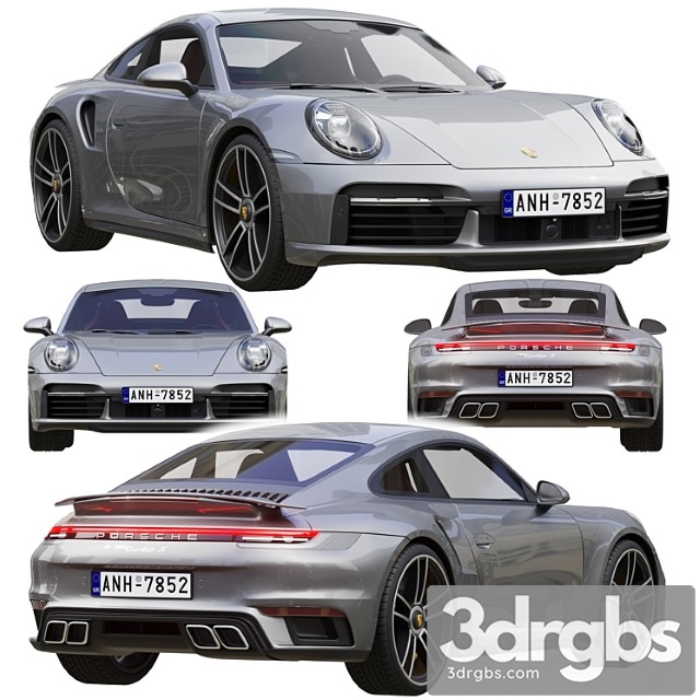 Porsche 911 Turbo S 2021 3dsmax Download - thumbnail 1