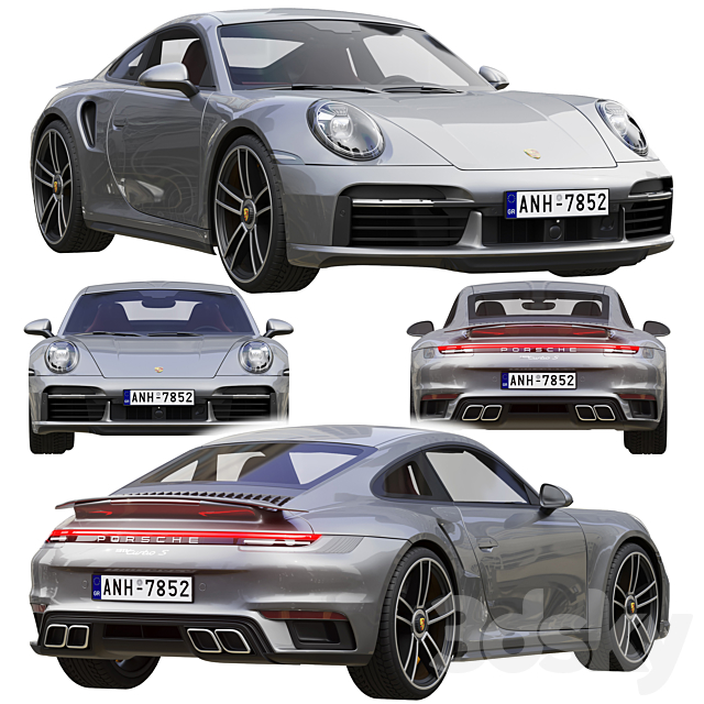 Porsche 911 Turbo S 2021 3DSMax File - thumbnail 1