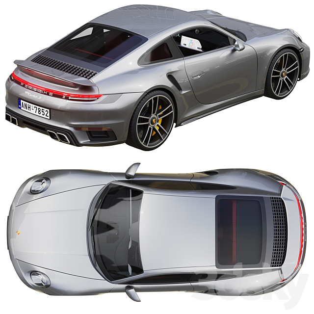 Porsche 911 Turbo S 2021 3DSMax File - thumbnail 3