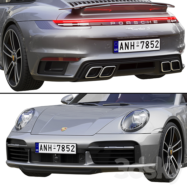 Porsche 911 Turbo S 2021 3DSMax File - thumbnail 4