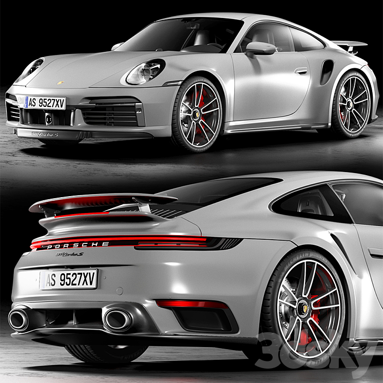 Porsche 911 Turbo S 3DS Max Model - thumbnail 1