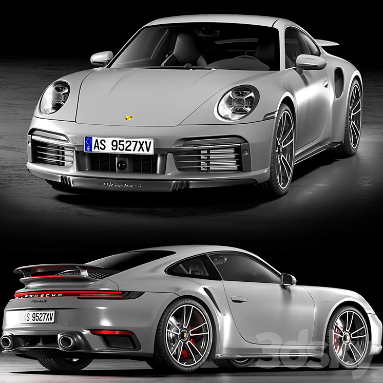 Porsche 911 Turbo S 3DS Max Model - thumbnail 2