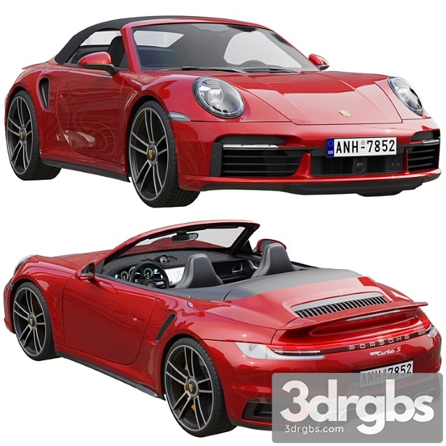 Porsche 911 Turbo S Cabriolet 2021 3dsmax Download - thumbnail 1