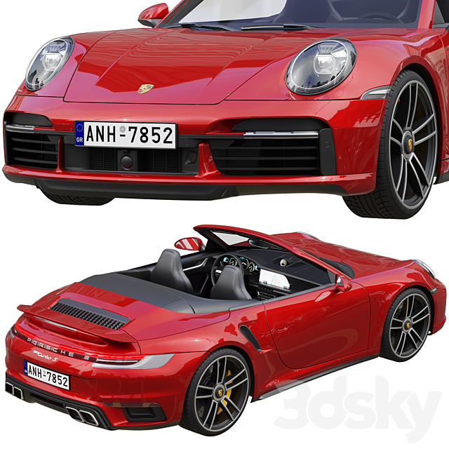 Porsche 911 Turbo S Cabriolet 2021 3DSMax File - thumbnail 4