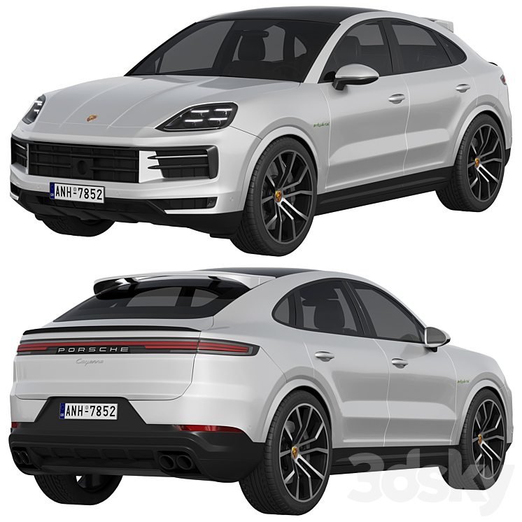 Porsche Cayenne E-Hybrid Coupé 2024 3DS Max Model - thumbnail 2