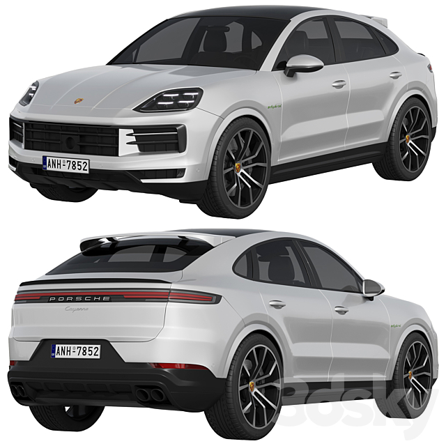 Porsche Cayenne E-Hybrid Coupé 2024 3DS Max Model - thumbnail 2