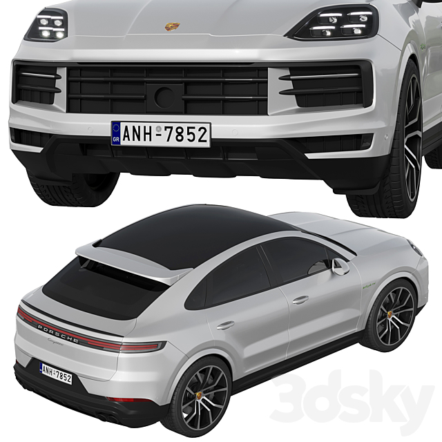 Porsche Cayenne E-Hybrid Coupé 2024 3DS Max Model - thumbnail 4