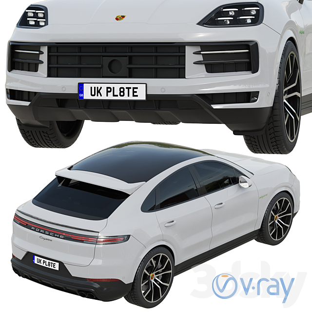 Porsche Cayenne E-Hybrid Coupe 2024 3DS Max Model - thumbnail 4