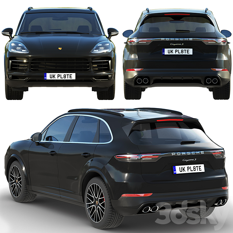 Porsche Cayenne S 2019 3DS Max Model - thumbnail 2