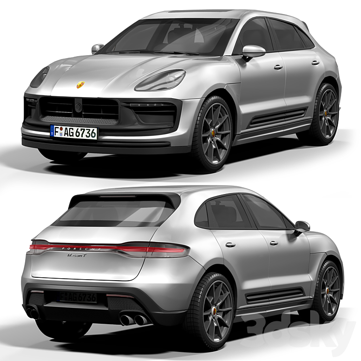 Porsche Macan T 3DS Max Model - thumbnail 1