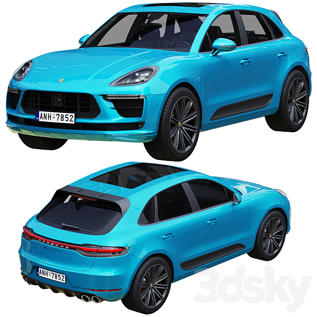 Porsche Macan Turbo 2020 3DS Max Model - thumbnail 2