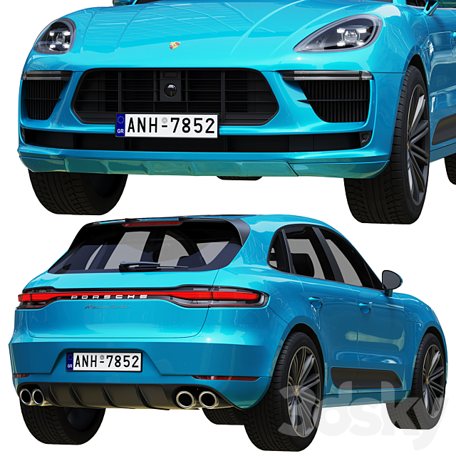 Porsche Macan Turbo 2020 3DS Max Model - thumbnail 4