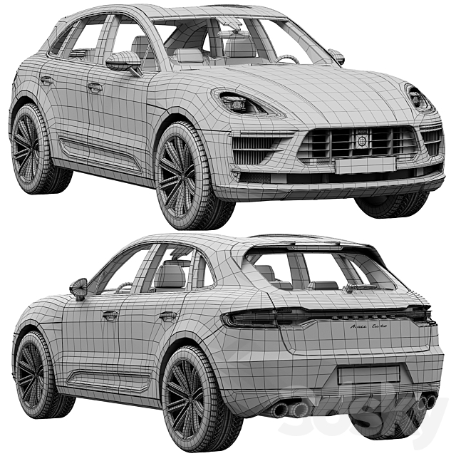 Porsche Macan Turbo 2020 3DS Max Model - thumbnail 5