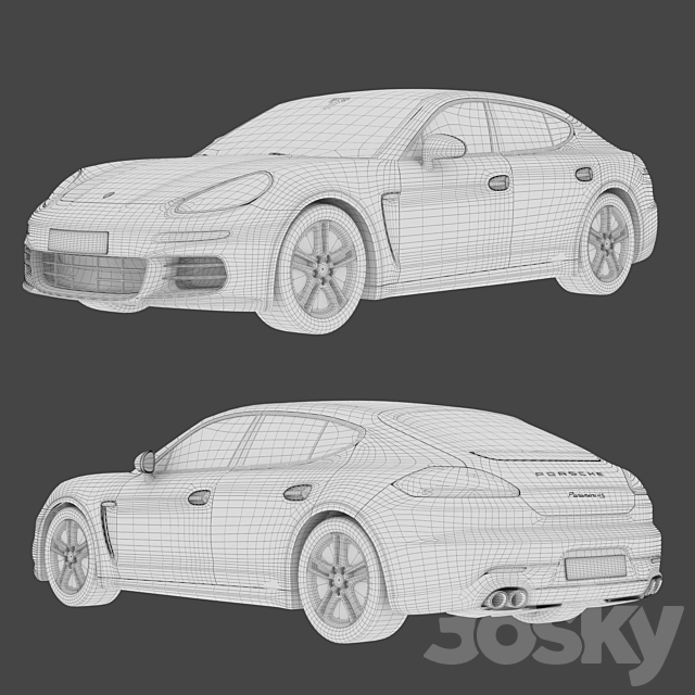 Porsche Panamera 4S 3DSMax File - thumbnail 3