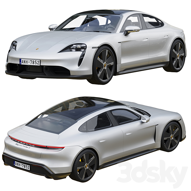 Porsche Taycan Turbo S 3DS Max Model - thumbnail 2