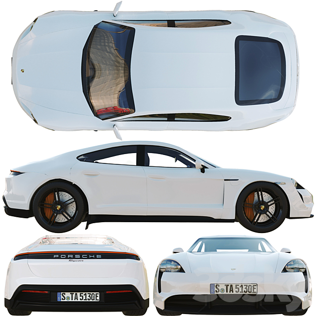 Porsche Taycan Turbo S 3DSMax File - thumbnail 2