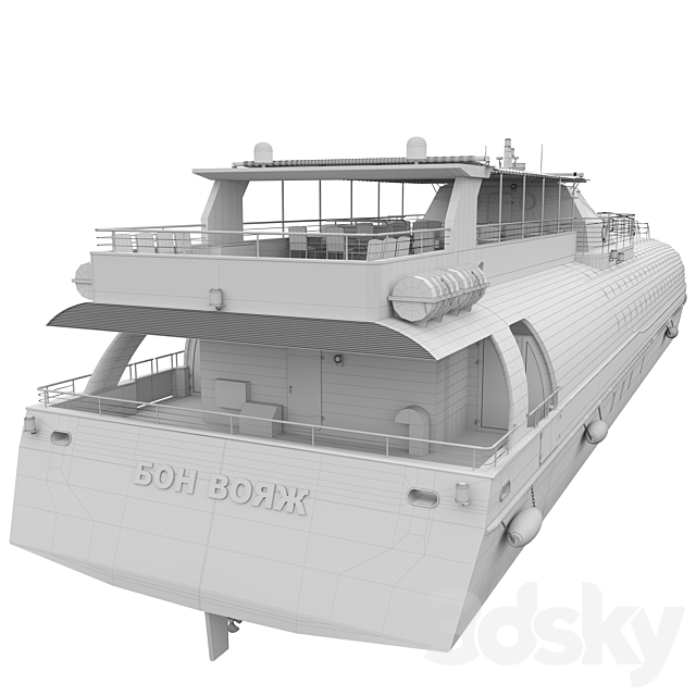 Radisson Royal Flotilla Yacht 3DS Max Model - thumbnail 5