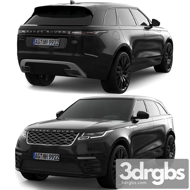 Range Rover Velar Black 3dsmax Download - thumbnail 1