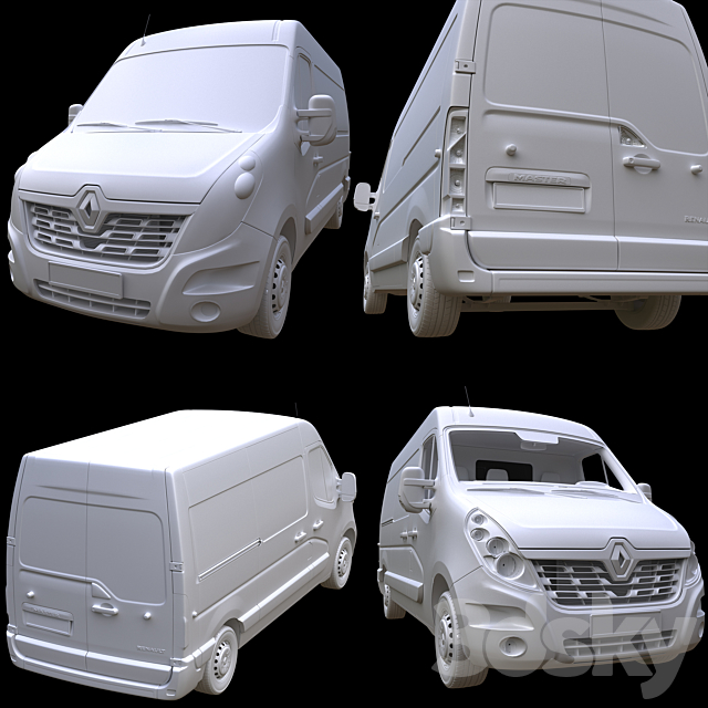 Renault Master L2H2 PanelVan 3DS Max Model - thumbnail 5