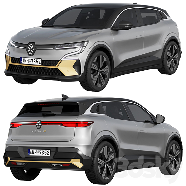 Renault Megane E-Tech 3ds Max - thumbnail 2