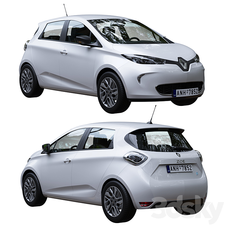 Renault Zoe 2013 3DS Max Model - thumbnail 1