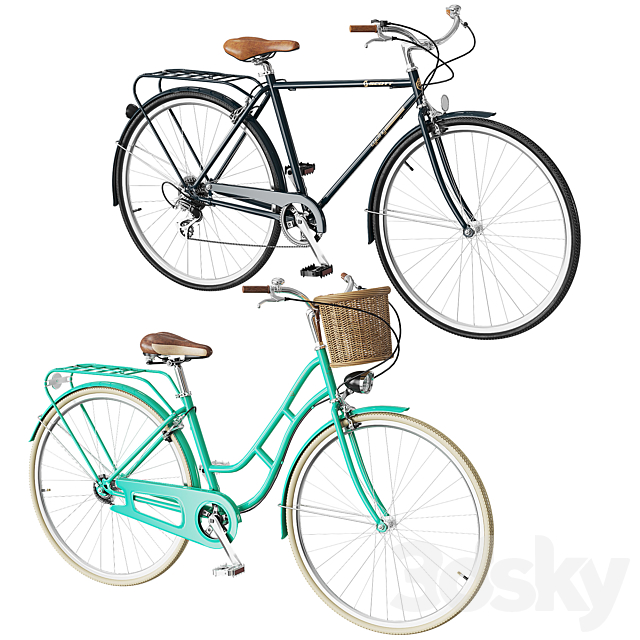 Retro bicycles 3DS Max Model - thumbnail 1