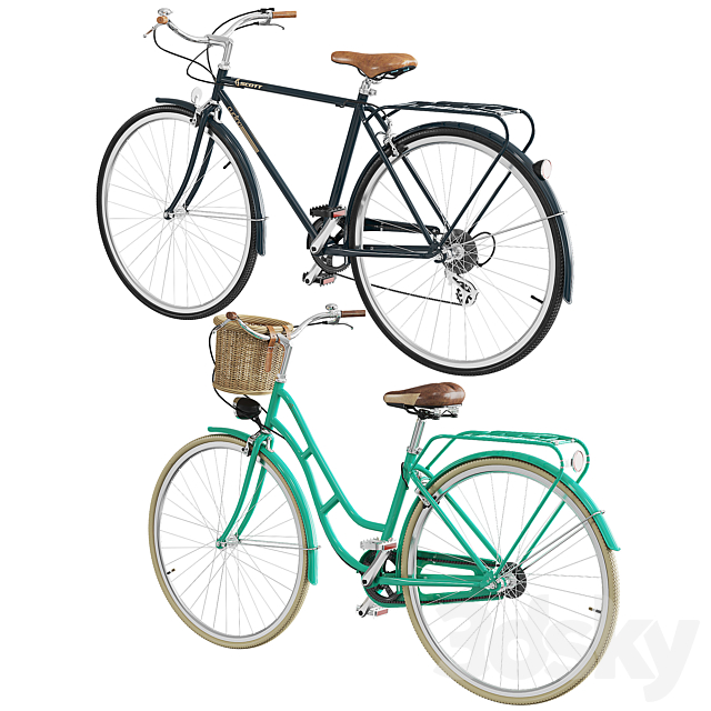 Retro bicycles 3DS Max Model - thumbnail 2