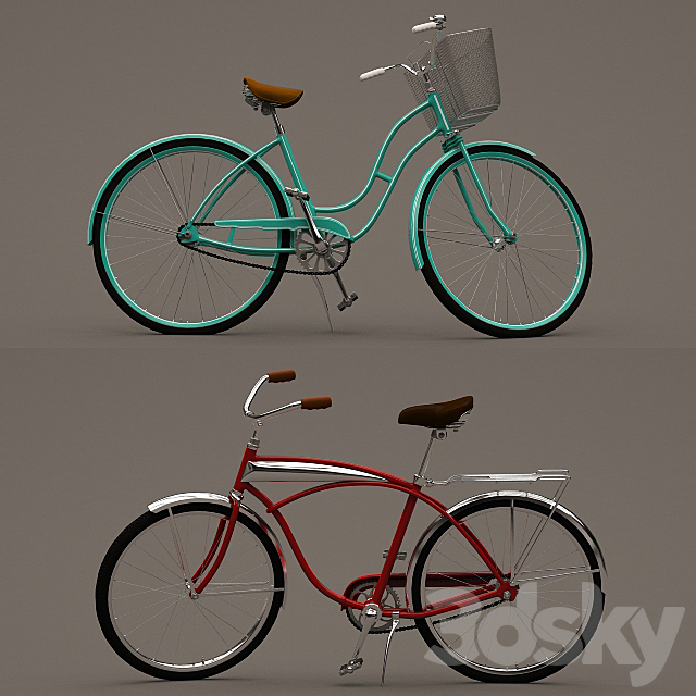 Retro bikes. 3DSMax File - thumbnail 1